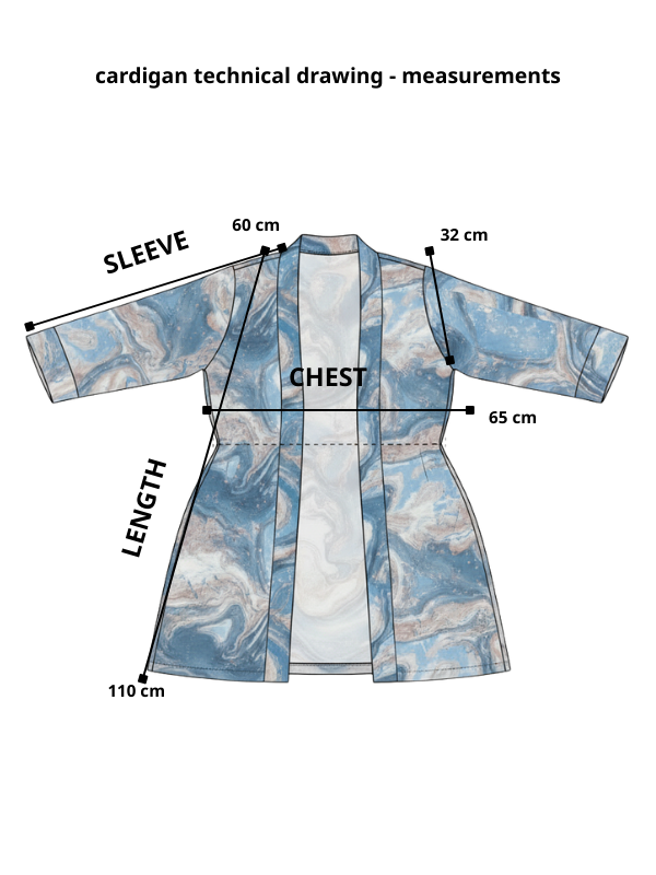 Marble Chic Cardigan blue