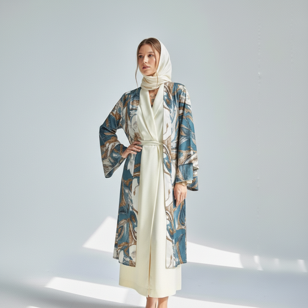 Marble Chic Cardigan blue