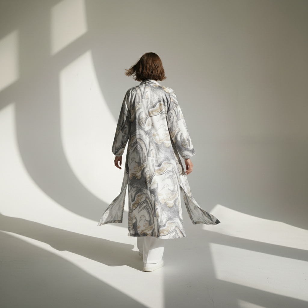 Marble Chic Cardigan Gray